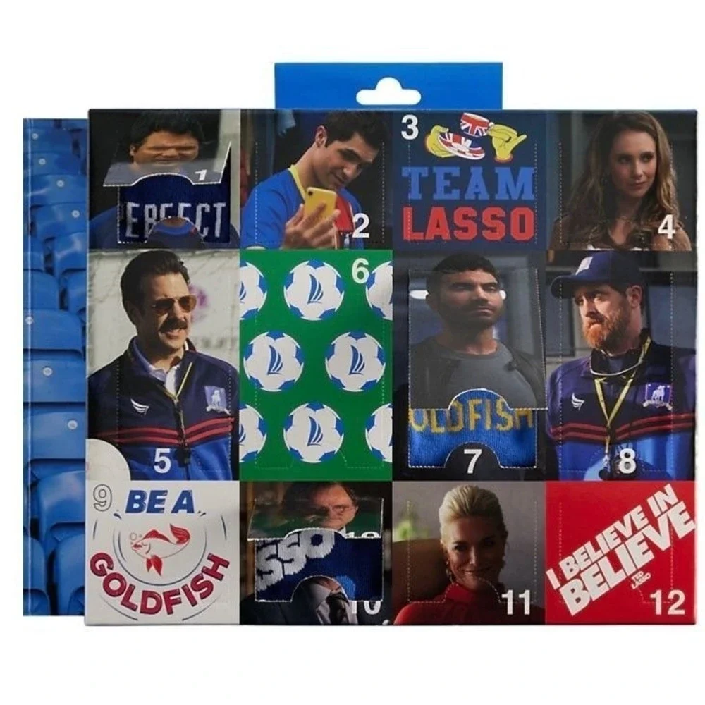 Men's 12 Days of Socks Ted Lasso New in Box Shoe Size 6-12